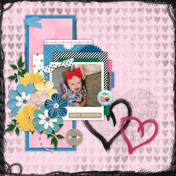 Light Weight Temp #1 with Heartfelt Page Enhancers + Little Moments-Mis