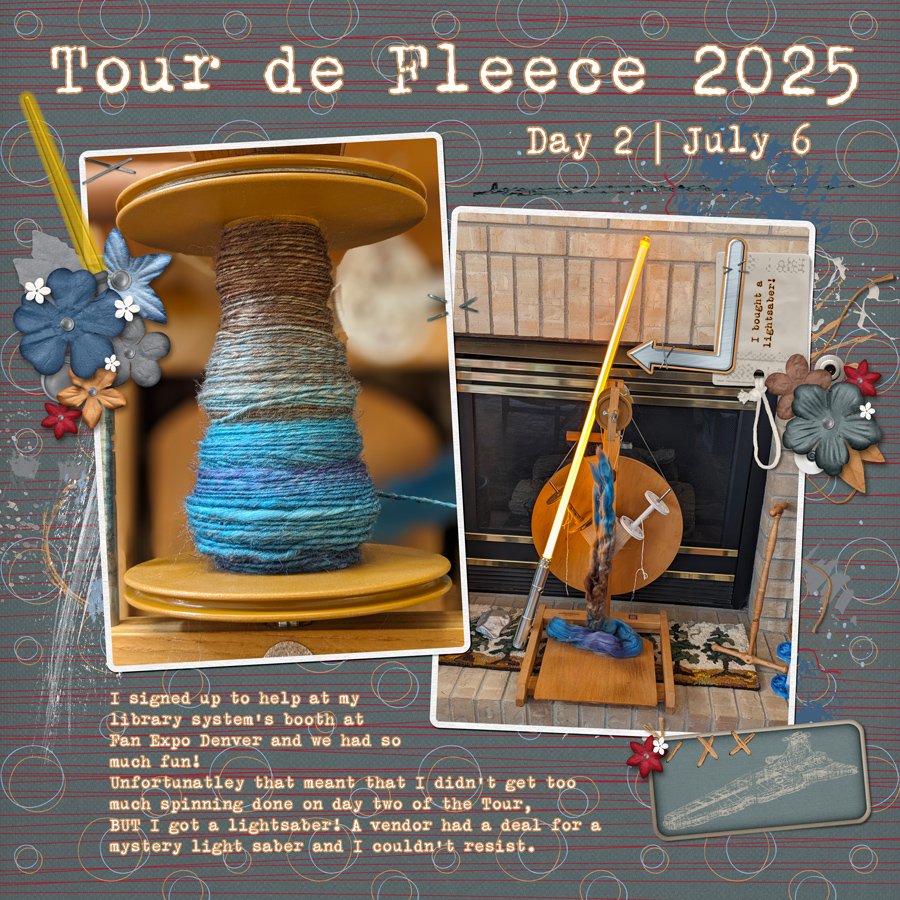 Lightsabers and Handspinning - Tour de Fleece 25 day 2