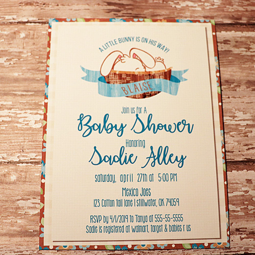 Little bunny Baby Shower Invite