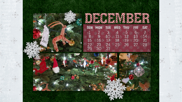 Lodge Christmas Tree December 2019 Desktop Calendar