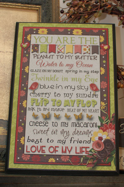Love of my Life plaque