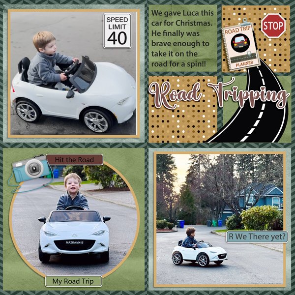 Luca Drives His Car