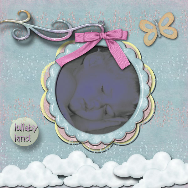 lullaby land: credits Twin Mom Scraps "friendly garden" collab ki