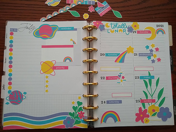 Lunar Rainbow Planner Layout