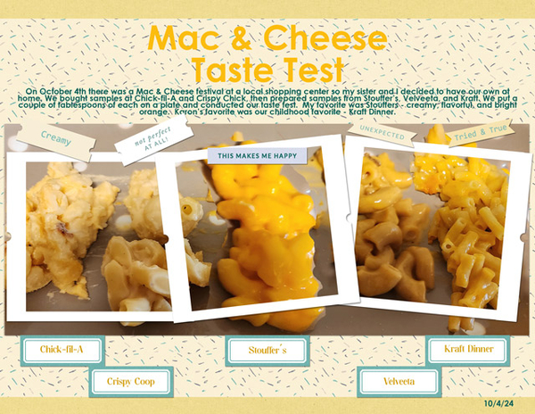 Mac + Cheese Taste Test