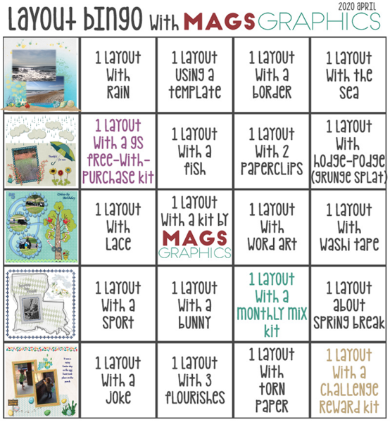 Mags Bingo April 2020 Challenge