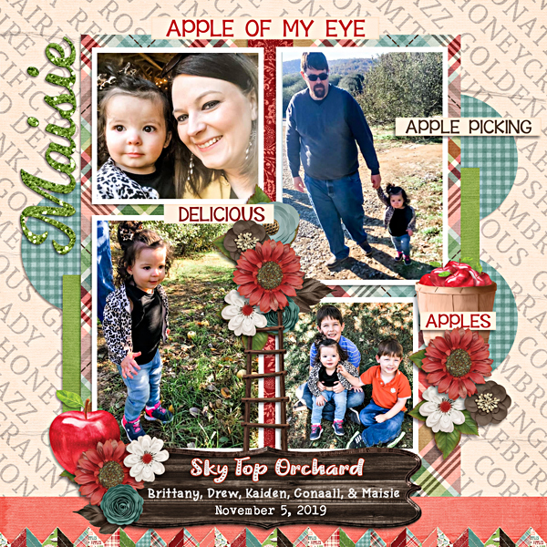 Maisie and family Apple picking