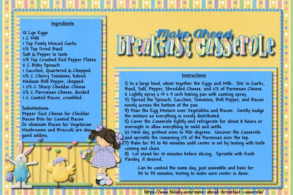 Make Ahead Breakfast Casserole
