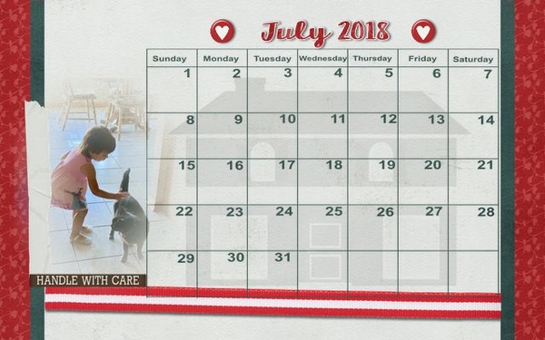 makeyesup 201807 Calendar
