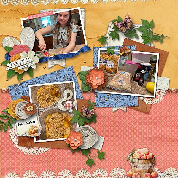 Making Peach Cobbler