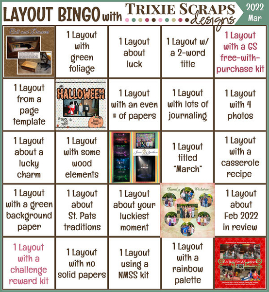Mar 2022 Layout Bingo