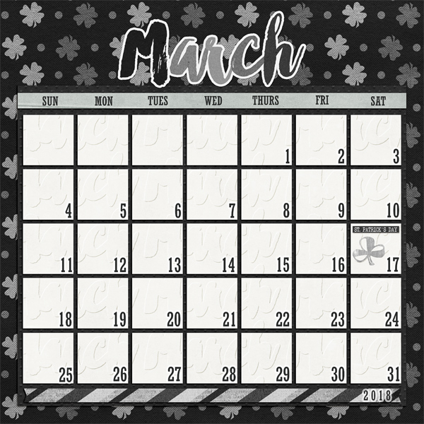 March 2018 Calendar