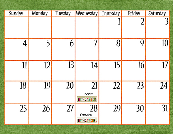March 2018 Calendar