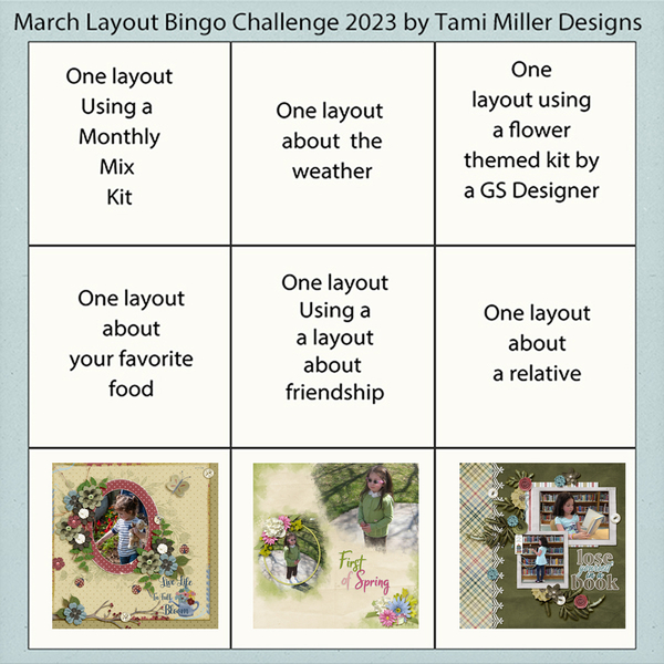 March 23 Layout Bingo