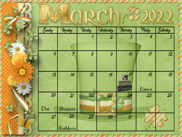 March Calendar 2022