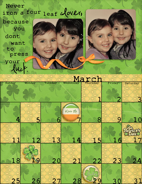 March Calendar Page