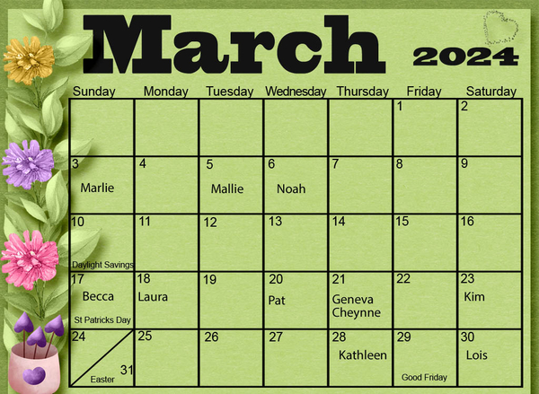March Calendar