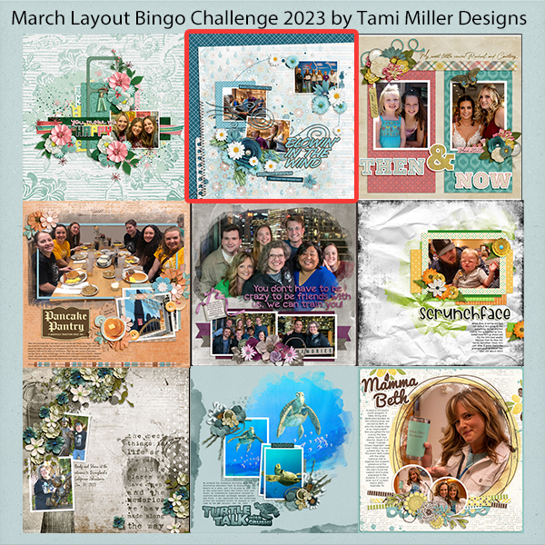 March Layout Bingo Challenge