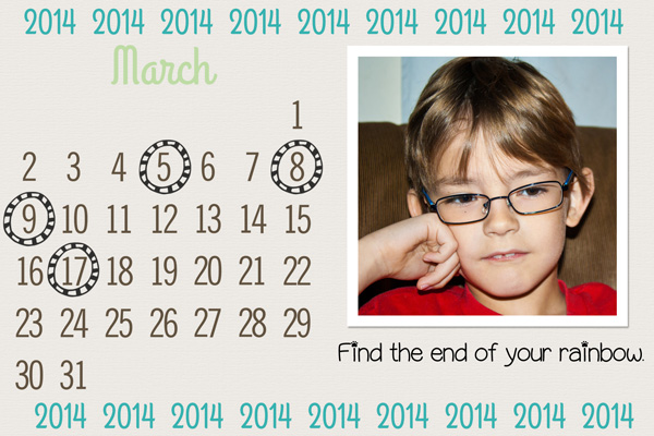March Unlined Card