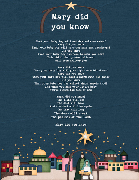 Mary did you know