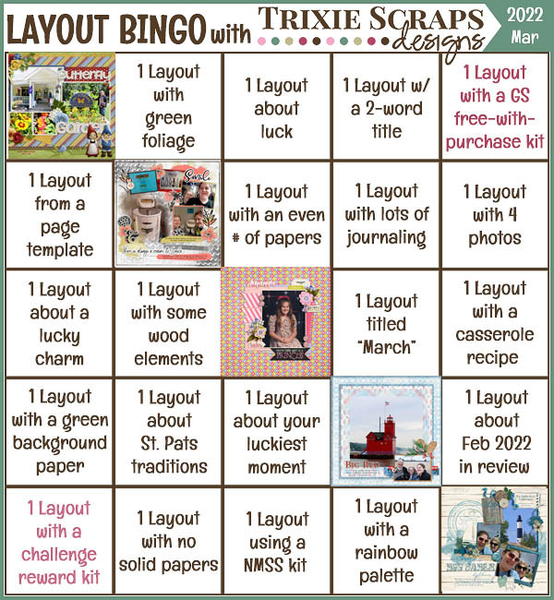 Mary's March Bingo Card