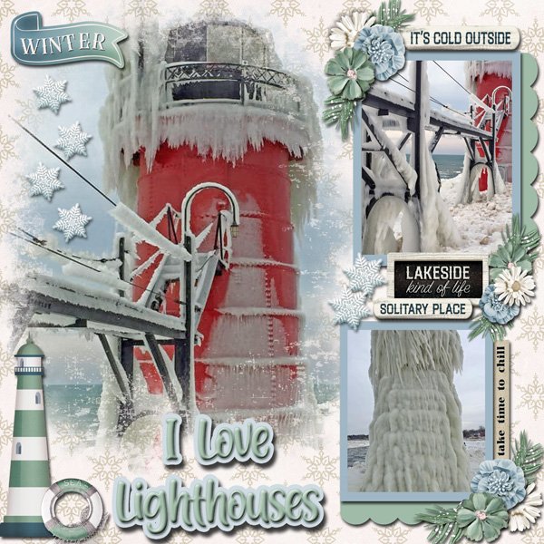Michigan Lighthouse in Winter