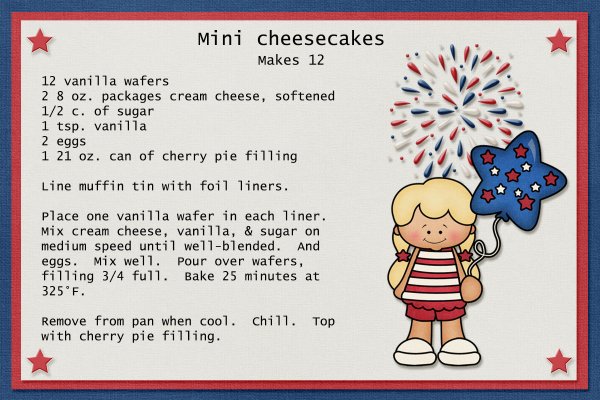 Mini Cheese Cake Recipe Card