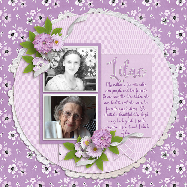 Mom and Lilacs