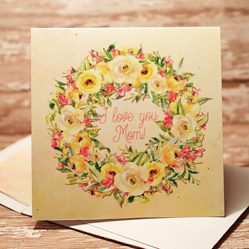 Mom wreath with matching card