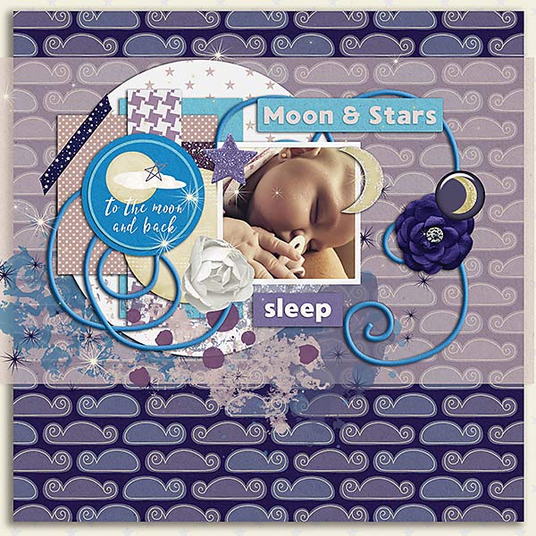 Moon and stars