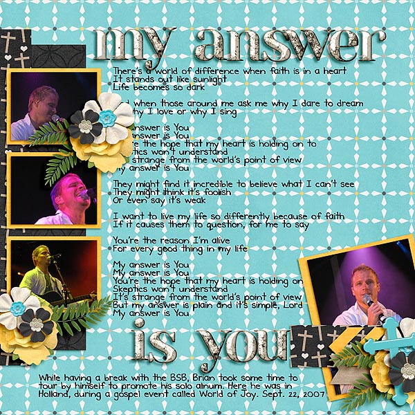My answer is you