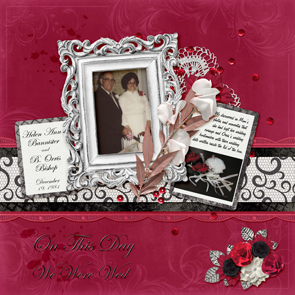 My First Digital Layout 2016 - Moms Wedding 1981