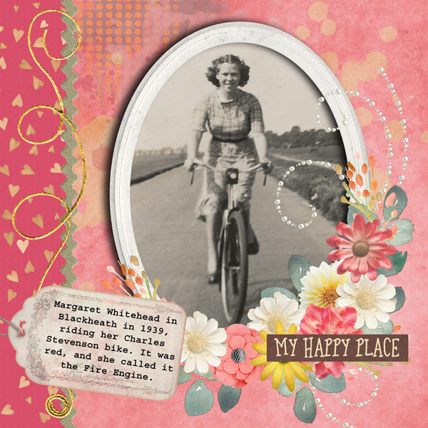 My mother on her bike in 1939