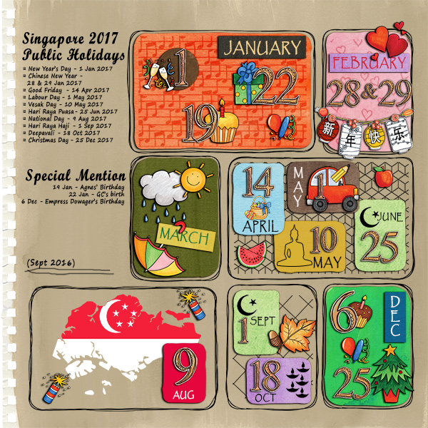 My Singapore 2017 Calendar