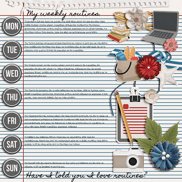 My weekly routines