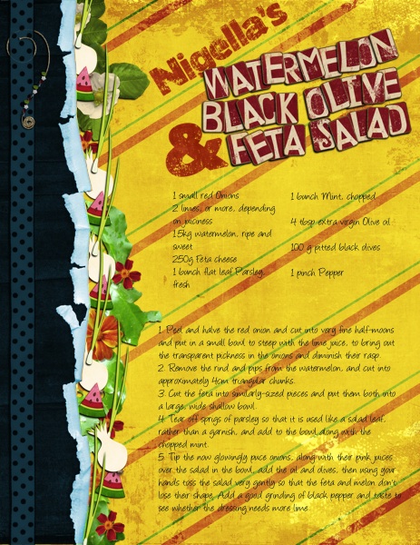 Nigella's Watermelon Black Olive and Feta Salad