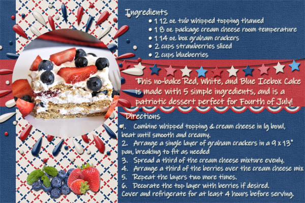 No-Bake Red, White + Blue Icebox Cake