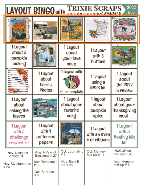 Nov. 2022 bingo card