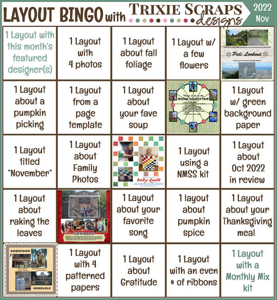 Nov 2022 Layout bingo