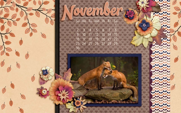 Nov Desktop - Foxes