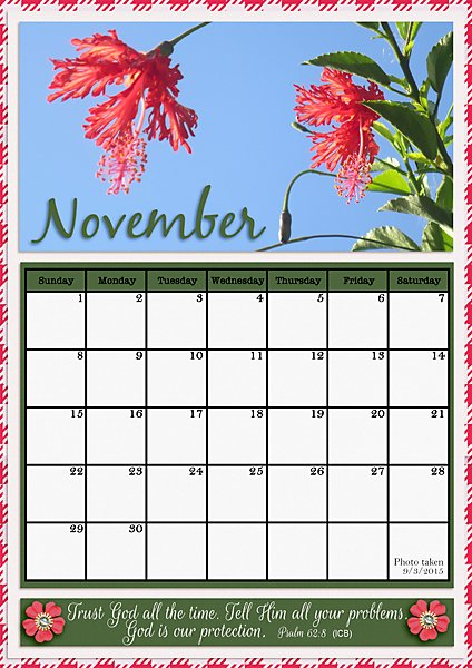 November 2026 Calendar Page