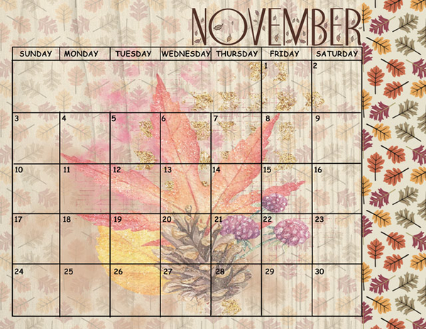 November Sum-Up Calendar