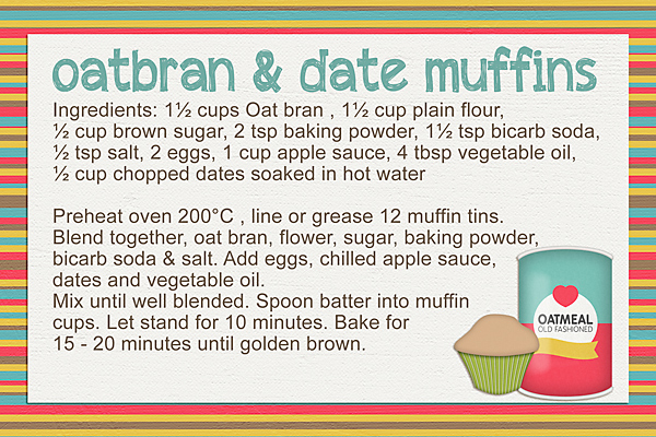 Oat bran and Date Muffins
