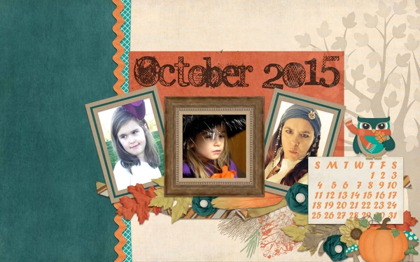 October 2015 Desktop Calendar