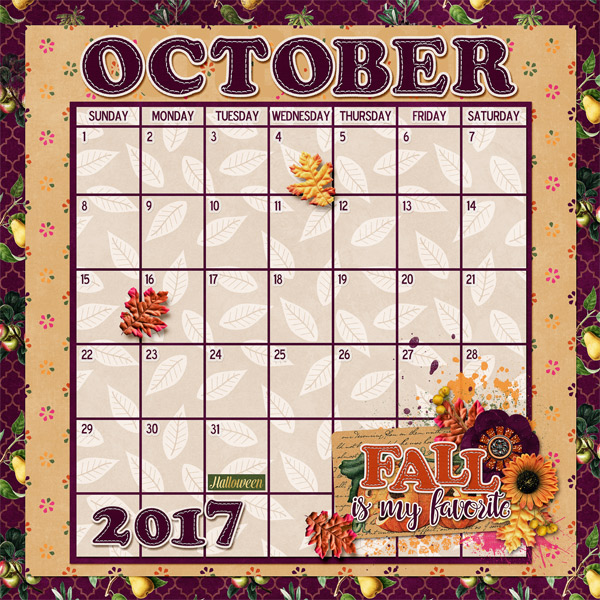 October 2017 Calendar