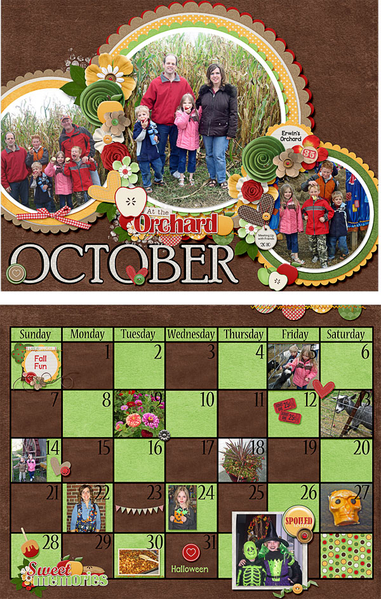 October 2018 Calendar with Trip to the Orchard