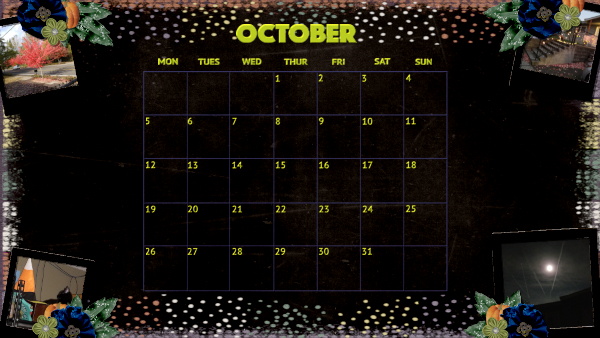 October 2020 calendar