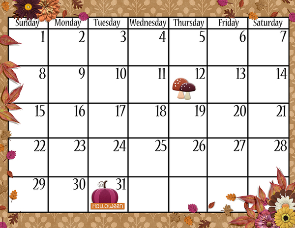 October 2023 Calendar Dates
