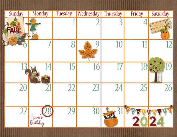 October 2024 Calendar - Bottom Page