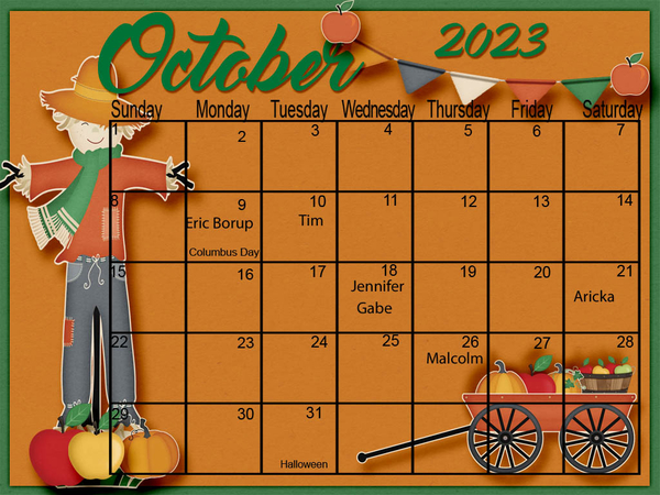 October CalendaR 2023